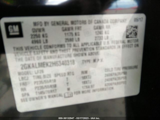 2GKALMEK2H6340318 GMC Terrain Sle
