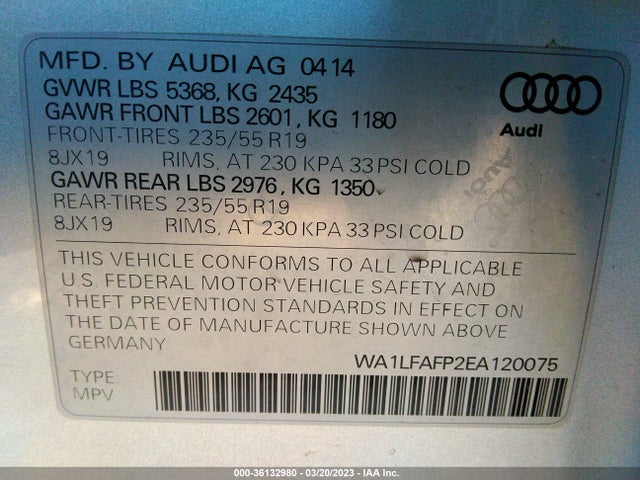 Audi Q5 Premium Plus 2014 WA1LFAFP2EA120075 Image 9