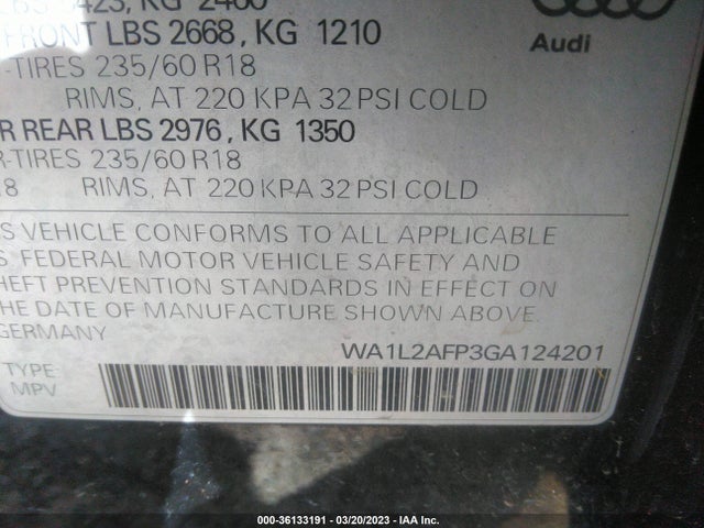 WA1L2AFP3GA124201 Audi Q5 Premium Plus