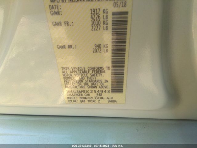 1N4AL3AP8JC254943 Nissan Altima 2.5 Sr