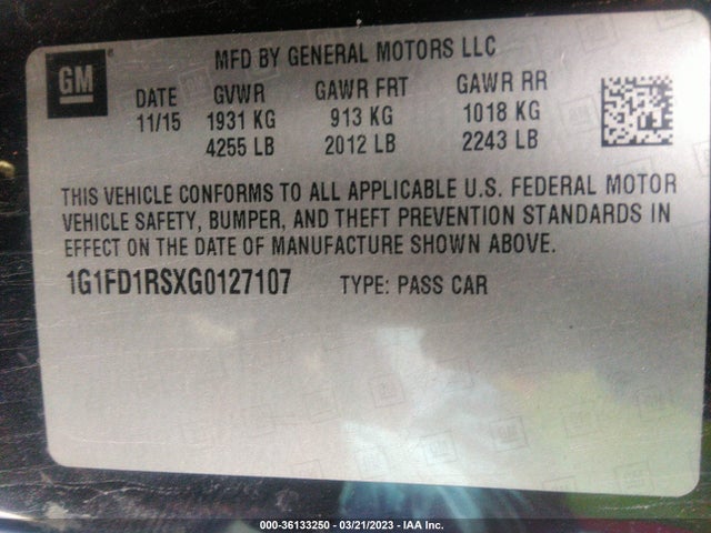 Chevrolet Camaro 2lt 2016 1G1FD1RSXG0127107 Image 10