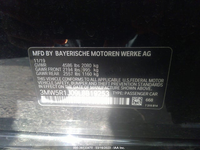 BMW 3 Series 330i 2020 аукцион фото