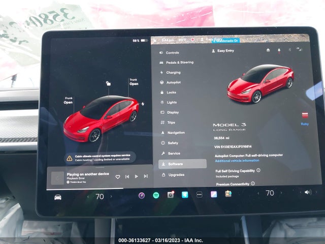 Tesla Model 3 Range Battery 2018 5YJ3E1EAXJF016814 Image 8