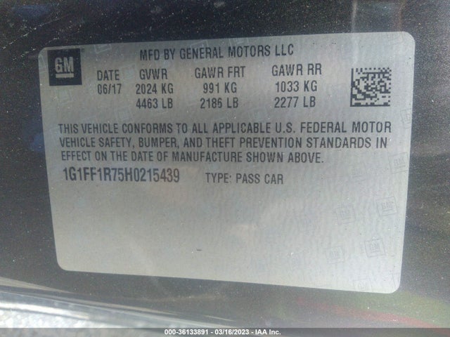 Chevrolet Camaro 1ss 2017 1G1FF1R75H0215439 Image 10