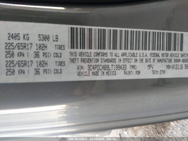 Dodge Journey Se Value 2020 3C4PDCAB9LT199433 Image 9