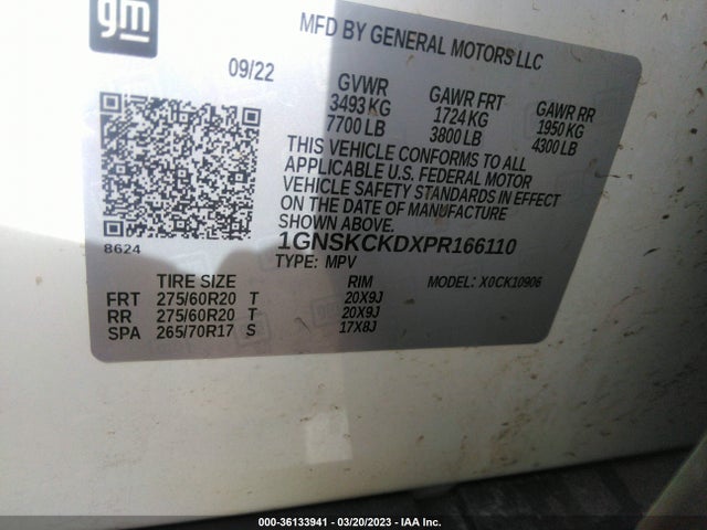 Chevrolet Suburban Lt 2023 1GNSKCKDXPR166110 Image 11