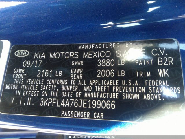 3KPFL4A76JE199066 KIA FORTE S