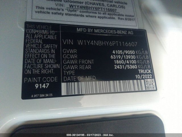 W1Y4NBHY6PT116607 Mercedes-Benz SPRINTER CARGO VAN