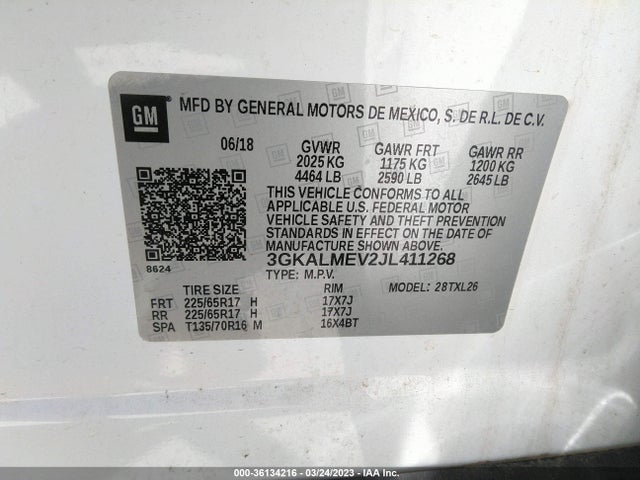 3GKALMEV2JL411268 GMC Terrain Sle