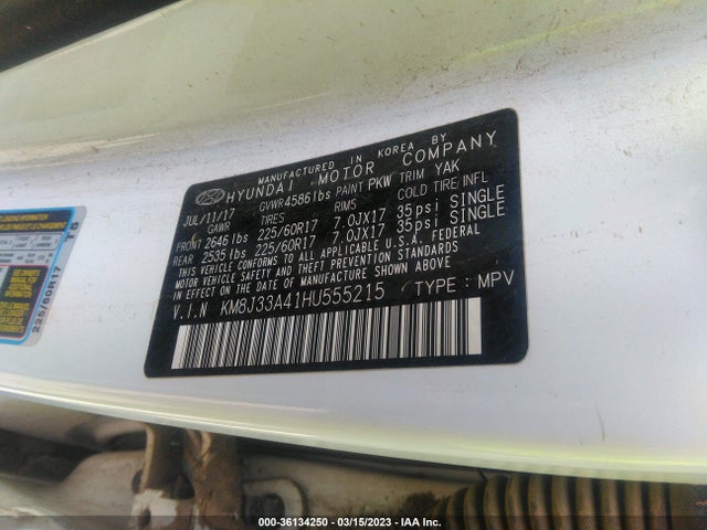 Hyundai TUCSON SE 2017 KM8J33A41HU555215 Image 9
