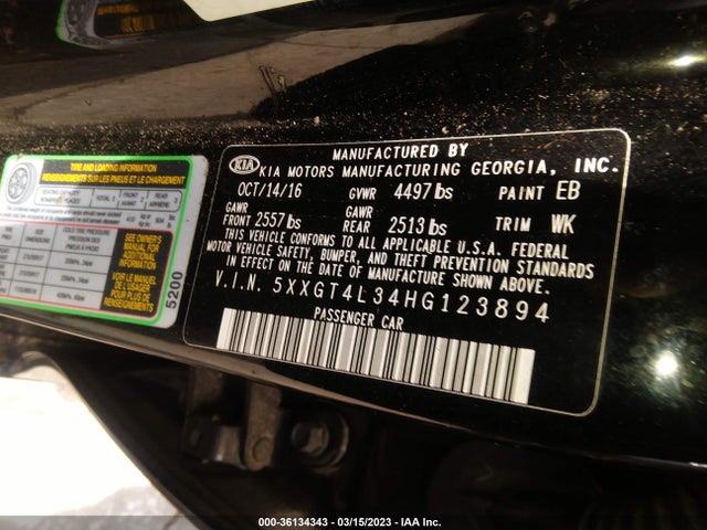 KIA Optima Lx 2017 5XXGT4L34HG123894 Image 9
