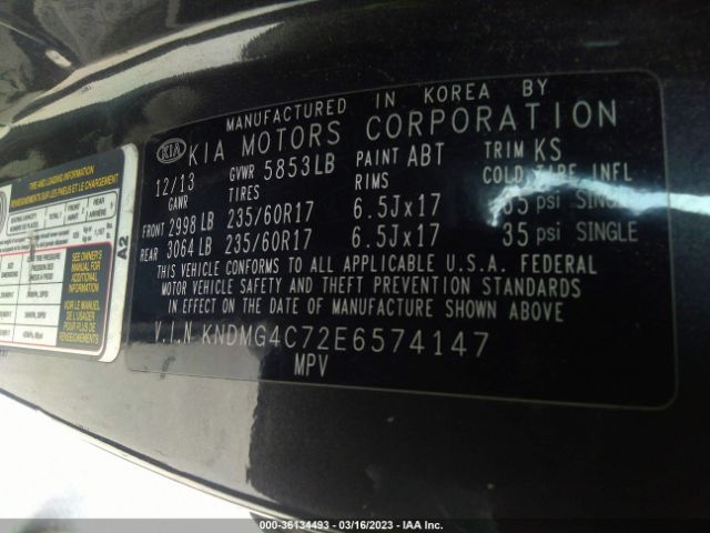 KNDMG4C72E6574147 KIA SEDONA LX