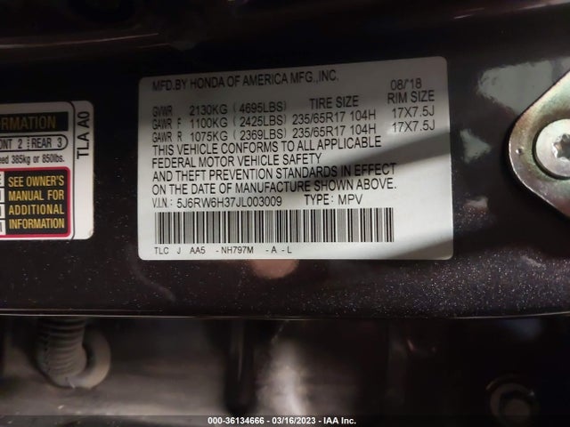 Honda CR-V LX 2018 5J6RW6H37JL003009 Image 10