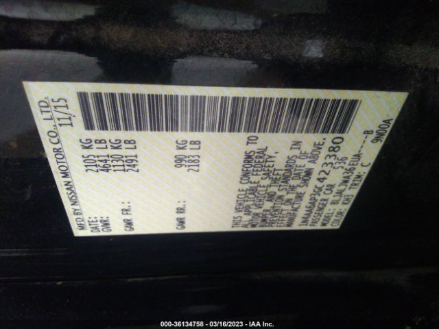 1N4AA6AP3GC423380 Nissan Maxima 3.5 Sv