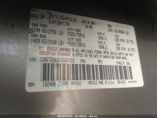 Dodge NITRO SXT 2007 1D8GT28K87W564723 Image 10