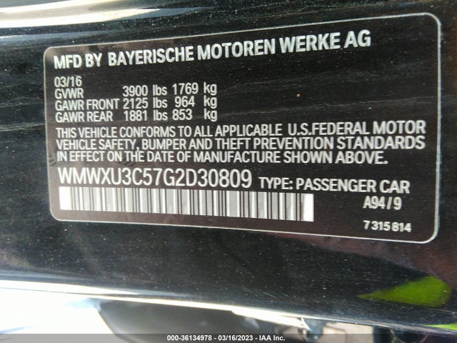 2016 Mini Cooper, VIN: WMWXU3C57G2D30809