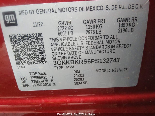 Chevrolet BLAZER RS 2023 3GNKBKRS6PS132743 Image 9