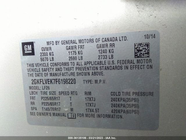 2GKFLVEK7F6198220 GMC Terrain Sle