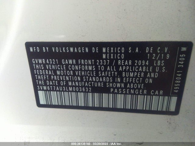 3VW6T7AU3LM003632 Volkswagen Golf Gti S/se/autobahn