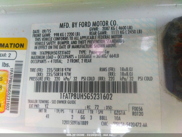 Ford Mustang Ecoboost Premium 2016 1FATP8UH5G5231602 Image 9