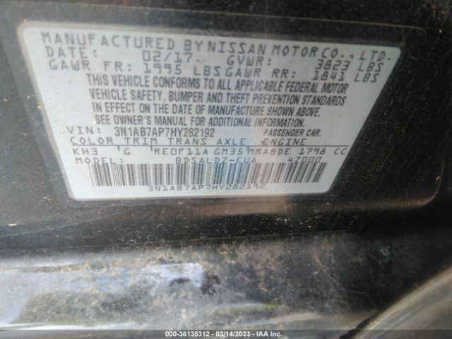 3N1AB7AP7HY282192 Nissan SENTRA SV