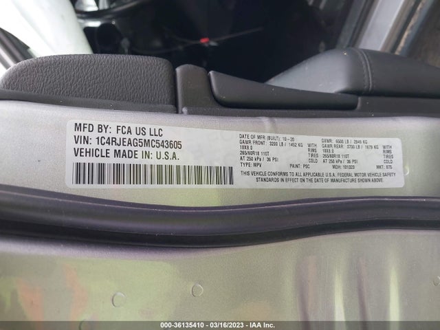 Jeep Grand Cherokee Laredo E 2021 1C4RJEAG5MC543605 Image 10