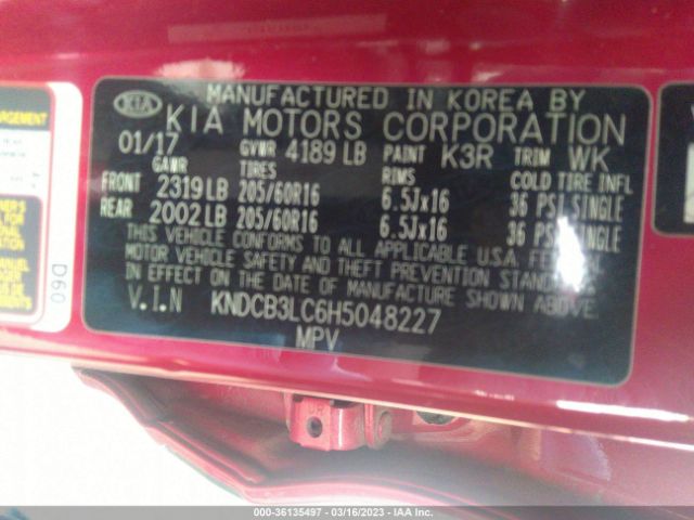 KNDCB3LC6H5048227 KIA NIRO LX