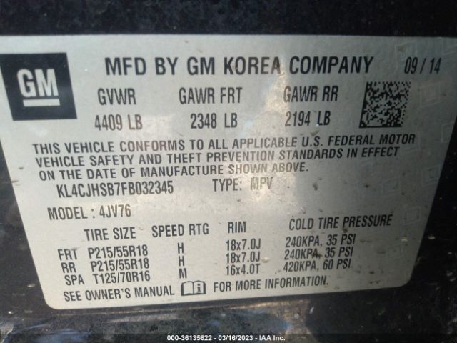 KL4CJHSB7FB032345 Buick Encore Premium