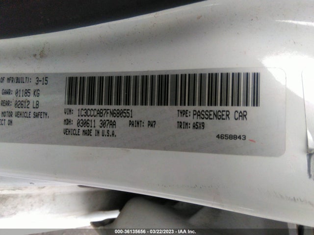 Chrysler 200 Limited 2015 1C3CCCAB7FN680551 Image 10