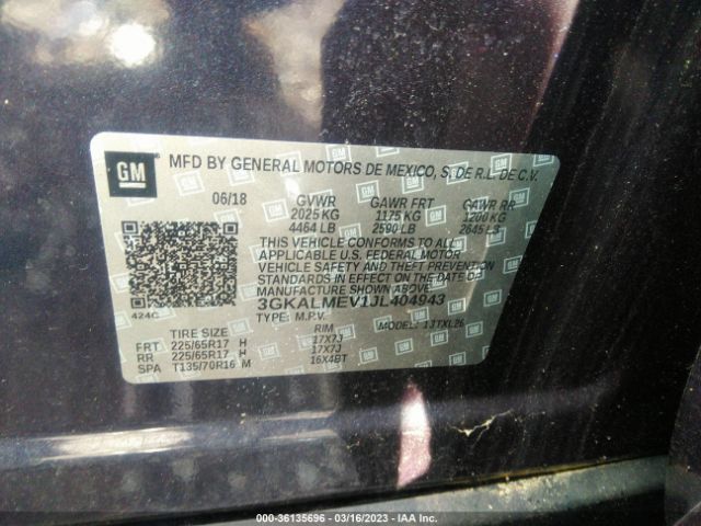 3GKALMEV1JL404943 GMC Terrain Sle