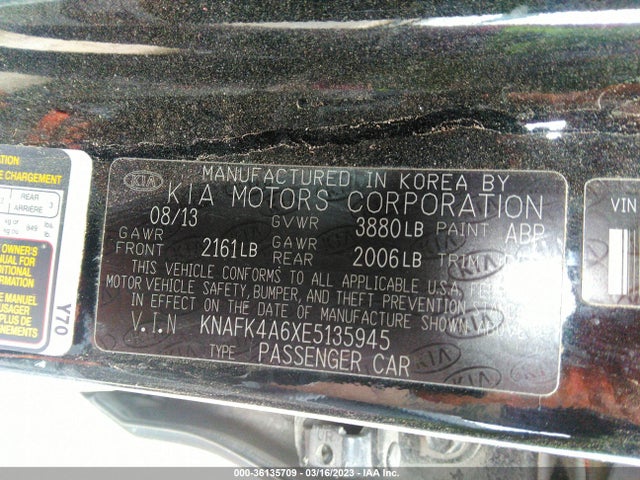 KIA FORTE LX 2014 KNAFK4A6XE5135945 Image 10