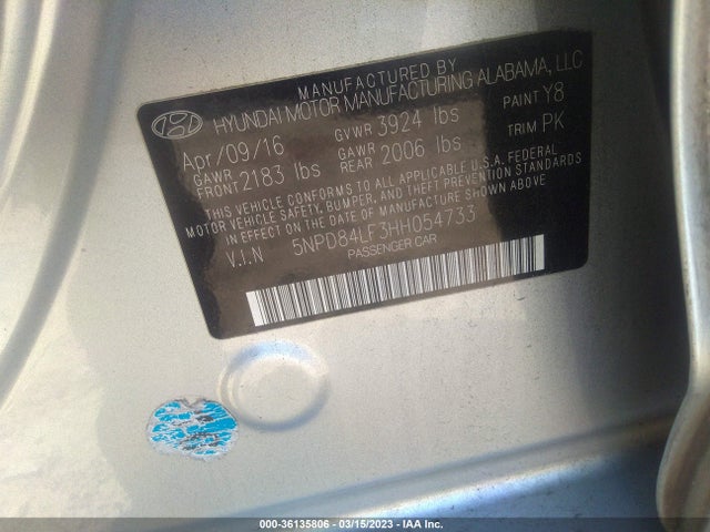Hyundai ELANTRA SE 2017 5NPD84LF3HH054733 Image 9