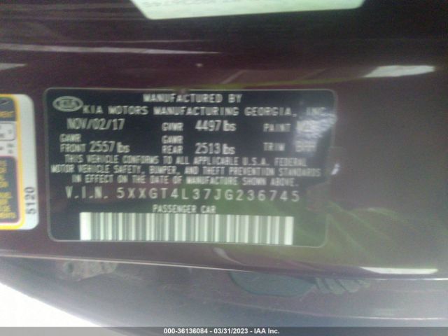 5XXGT4L37JG236745 KIA Optima Lx