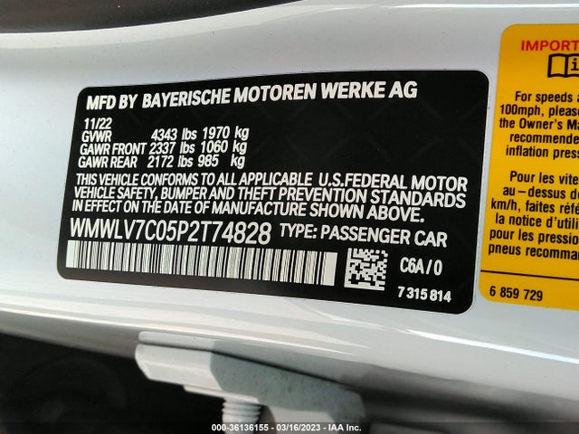 2023 Mini Clubman, VIN: WMWLV7C05P2T74828