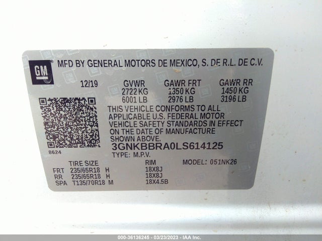 Chevrolet Blazer Lt 2020 3GNKBBRA0LS614125 Image 9