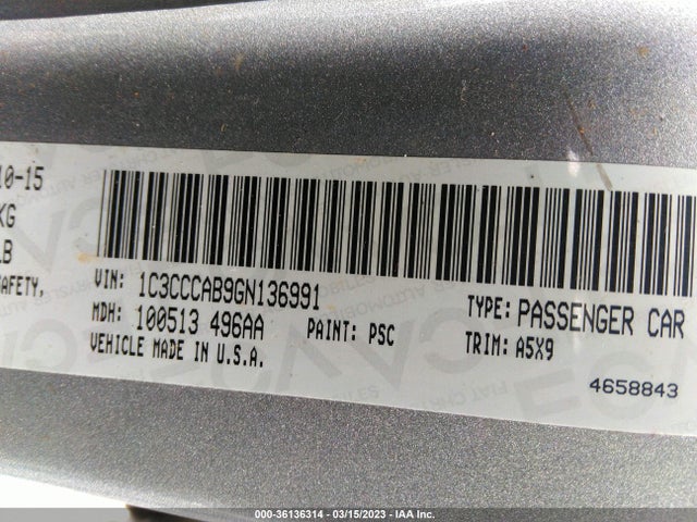 1C3CCCAB9GN136991 Chrysler 200 Limited