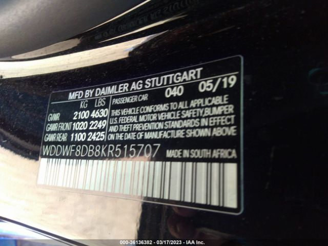 WDDWF8DB8KR515707 Mercedes-Benz C-class C 300