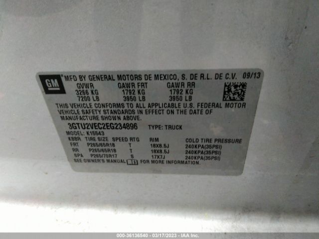 3GTU2VEC2EG234896 GMC Sierra 1500 Slt