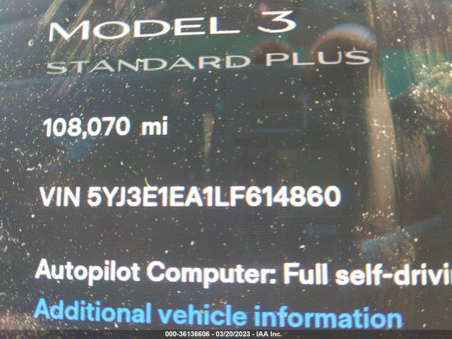 Tesla Model 3 Standard Range 2020 5YJ3E1EA1LF614860 Image 11