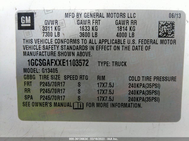 Chevrolet EXPRESS CARGO VAN 2014 1GCSGAFXXE1103572 Image 10