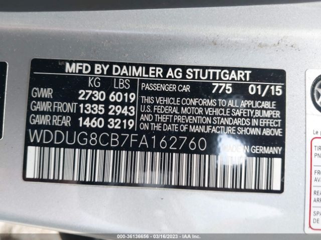 WDDUG8CB7FA162760 Mercedes-Benz S-class S 550