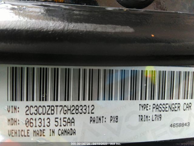 2C3CDZBT7GH283312 Dodge Challenger R/t
