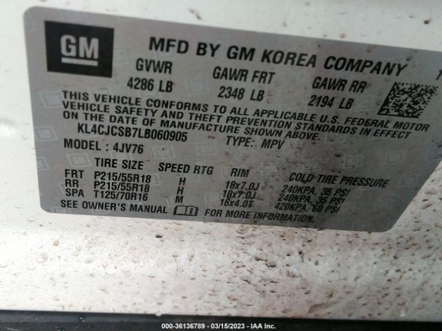 KL4CJCSB7LB060905 Buick Encore Essence