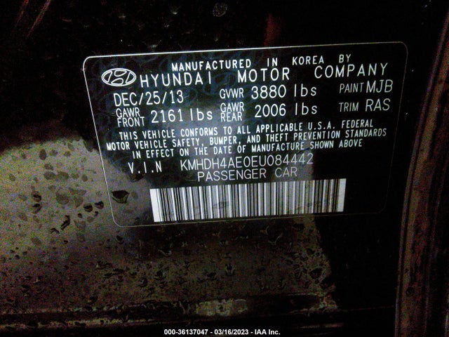 Hyundai ELANTRA SE 2014 KMHDH4AE0EU084442 Image 9