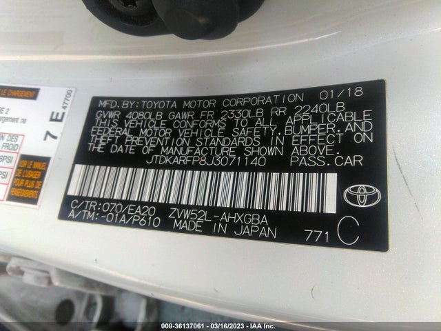 Toyota Prius Prime Plus/premium/advanced 2018 JTDKARFP8J3071140 Image 11