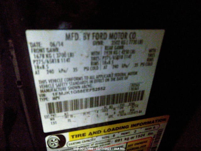 1FMJK1G58EEF52552 Ford Expedition El Xl