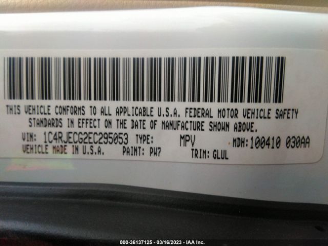 1C4RJECG2EC295053 Jeep Grand Cherokee Overland