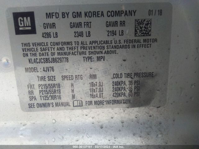 KL4CJCSB5JB629778 Buick Encore Essence
