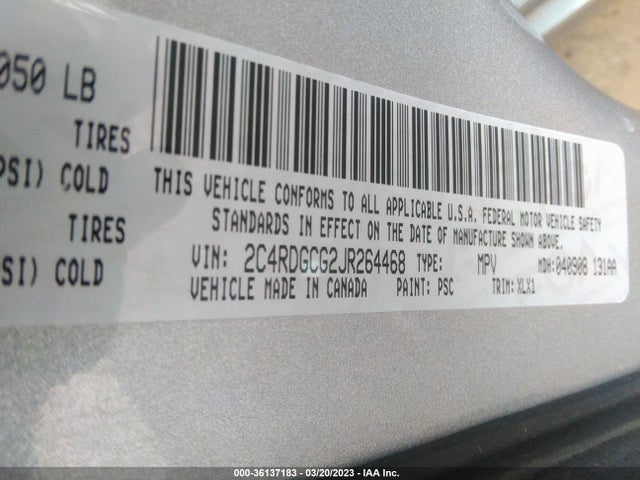 Dodge Grand Caravan Sxt 2018 2C4RDGCG2JR264468 Image 9