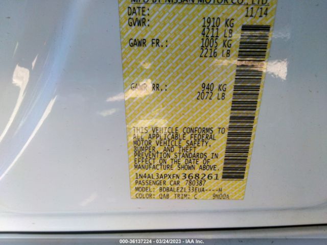 1N4AL3APXFN368261 Nissan Altima 2.5 S
